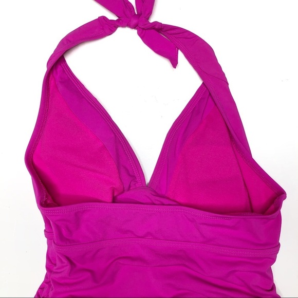 Athleta Shirrendipity Halter Tankini Swim Top Magenta S - Picture 7 of 8